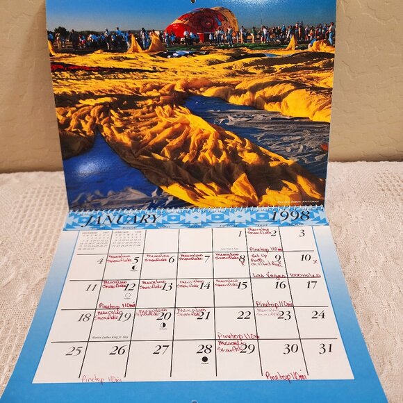 1998 Kodak Albuquerque International Balloon Fiesta Calendar Heavy Duty 9" x 12" - Picture 4 of 15